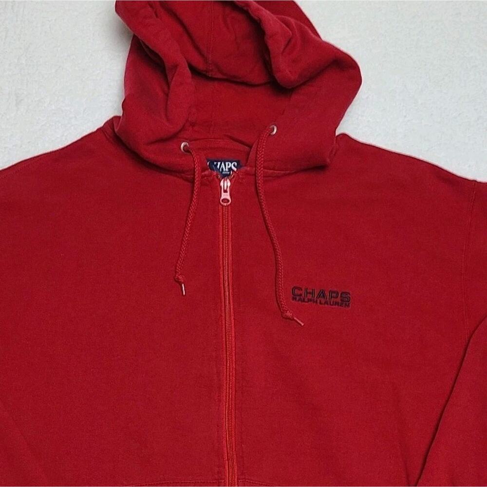 Vintage Chaps Ralph‎ Lauren Men's Full Zip Hoodie Red Size Medium